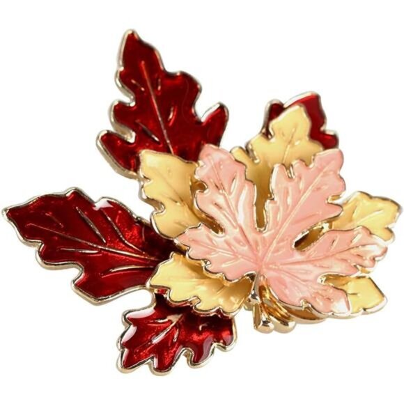 Fall Thanksgiving Brooch Pin, Autumn Fall Leaves Brooch Maple Leaf‎ Pin - Picture 1 of 7